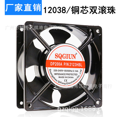 12038 220V铜芯滚珠 DP200A 2123HBL 12CM焊锡排风吸烟仪散热风扇