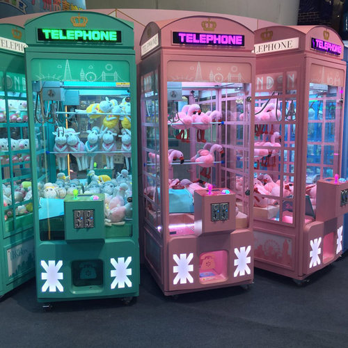 新款豪华五金款夹娃娃机抓公仔机迷你投币一体游戏机PP虎厂家货源