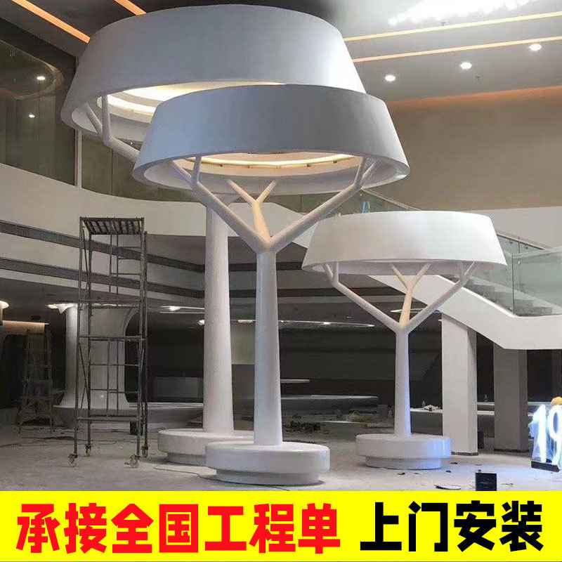 玻璃钢工程装饰大雕塑景观沙盘展示台吧台桌子异形墙体外壳包柱子