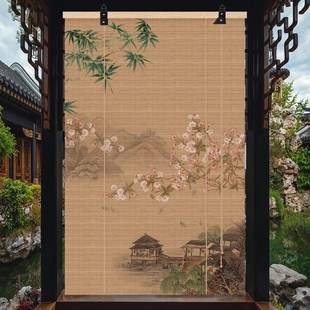 竹帘卷帘窗帘阳台客厅遮光遮阳帘禅意复古挂帘茶室装 中式 饰屏风帘