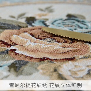 长方形客厅家用正方形茶几台布雪尼尔蓝色桌垫 餐桌布桌布布艺欧式