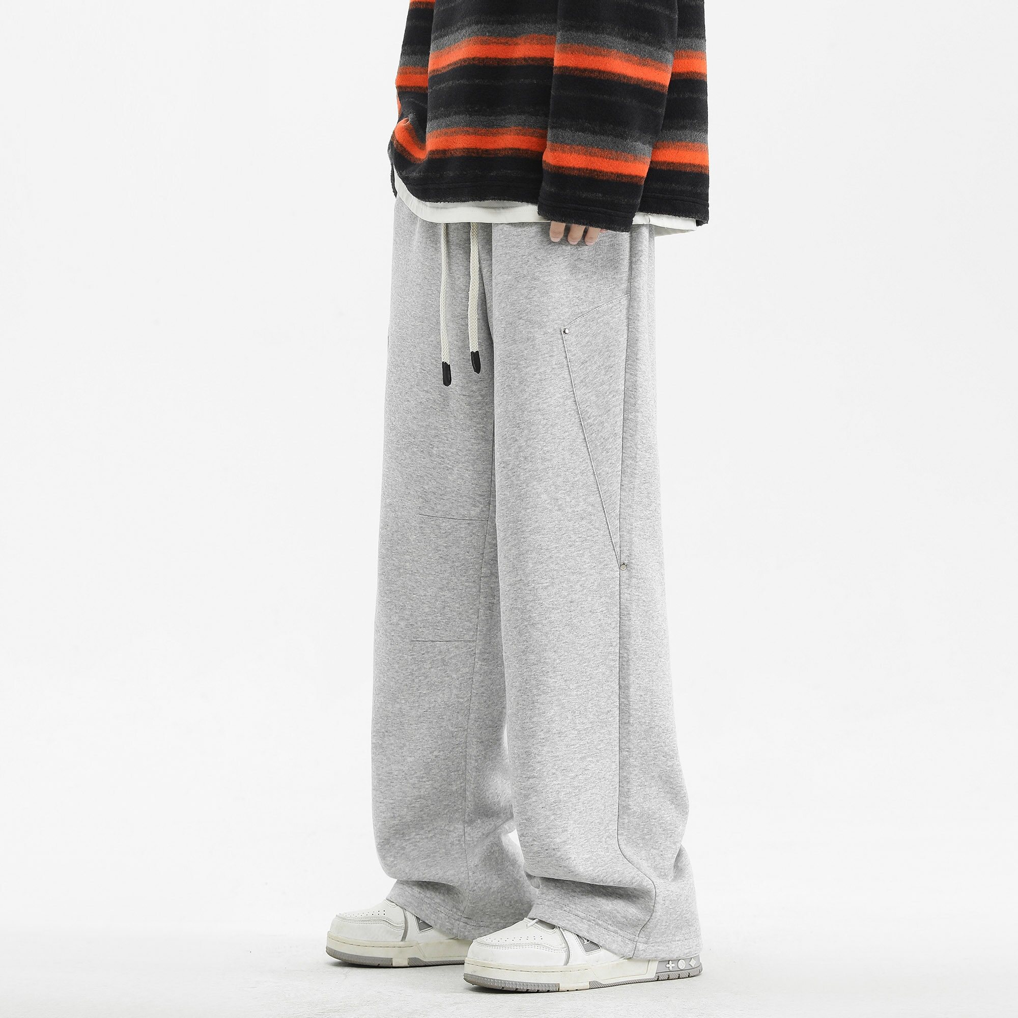 潮牌美式卫裤男士春夏季新薄款宽松直筒阔腿裤休闲百搭运动长裤子