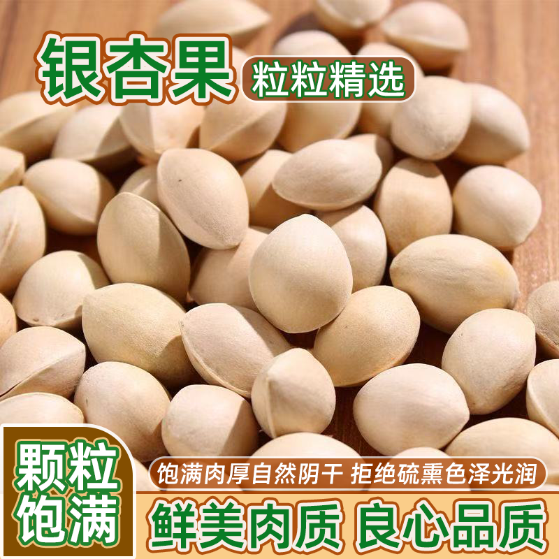 带壳银杏果白果当季秋季新鲜生白果银杏果天然不漂白无硫熏生银杏