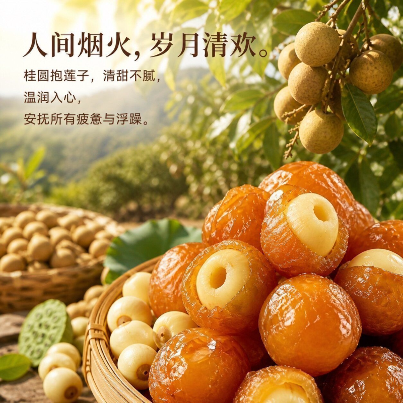 桂圆抱莲子软糯酥脆自然本味开袋即食龙眼莲子脆营养健康美味滋补