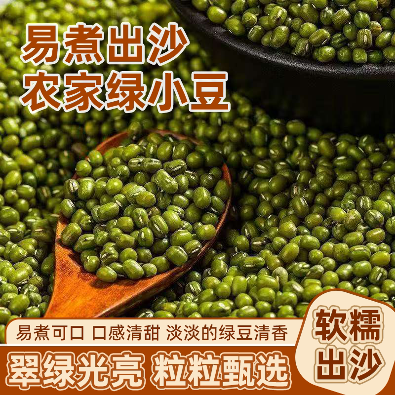 薄皮绿豆东北农家绿豆批发新鲜早餐绿豆粥解暑绿豆汤豆芽五谷杂粮