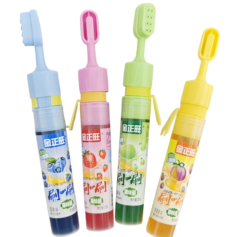 金正旺刷一刷果味酱蓝莓草莓百香果苹果什锦口味牙膏牙刷型零食品