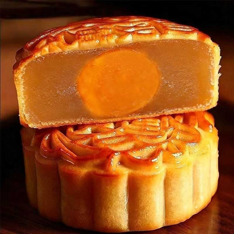 8个大月饼中秋佳节传统广式莲蓉蛋黄月饼礼盒家庭分享装香甜100克