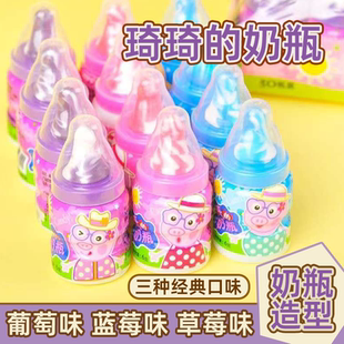 奶嘴奶瓶糖小猪跳跳糖网红零食棒棒糖糖果儿童零食糖果小吃批发
