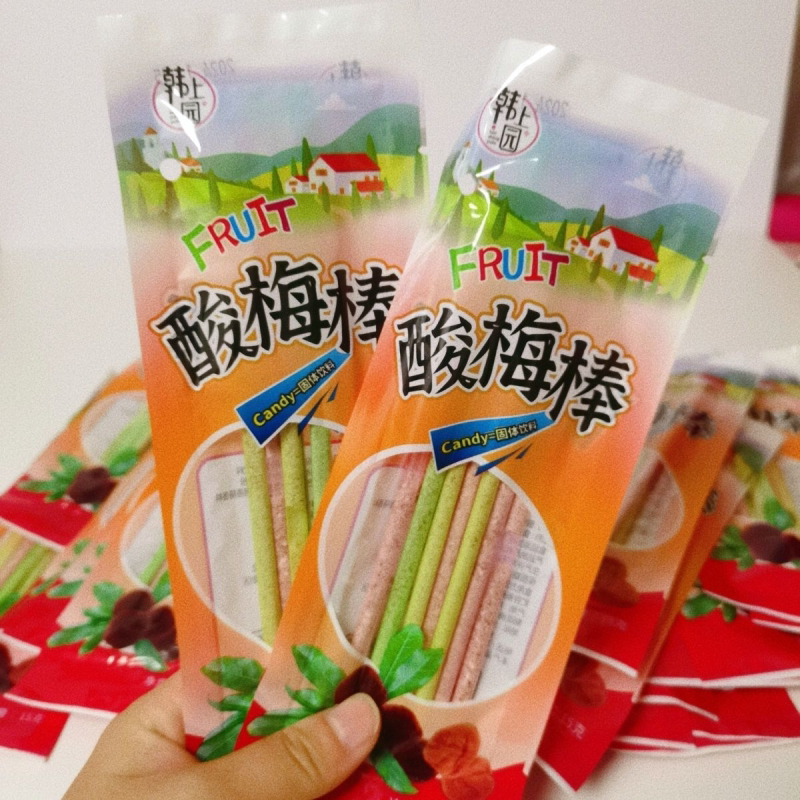 韩上园酸梅棒酸梅粉陈皮粉吸管糖粉8090后怀旧零食独立包装酸甜
