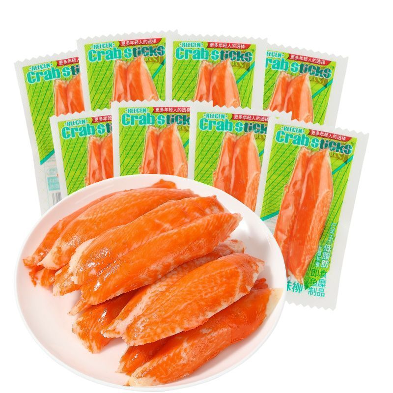 [力诚]松叶蟹柳低脂零食30g包即食香辣熟食海味休闲办公室零食