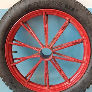 3.25 工矿电动三轮两轮轱辘脚手推基建车轮胎 16家用钢圈充气轮子