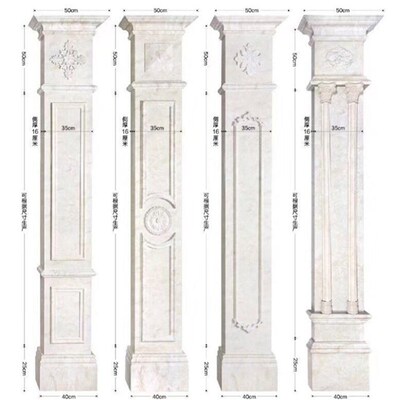 仿大理石罗马柱欧式石塑背景墙门套边框方柱垭口平板装饰柱子线条