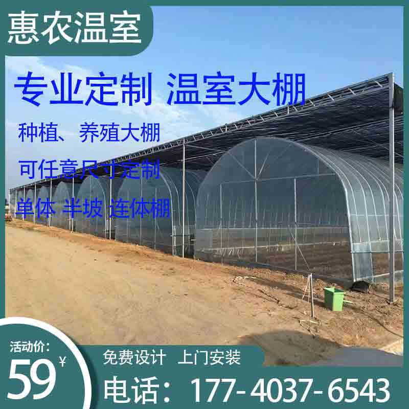 惠农暖棚 智能温室大棚 单栋薄膜暖棚 日光棚 热镀锌温室大棚骨架