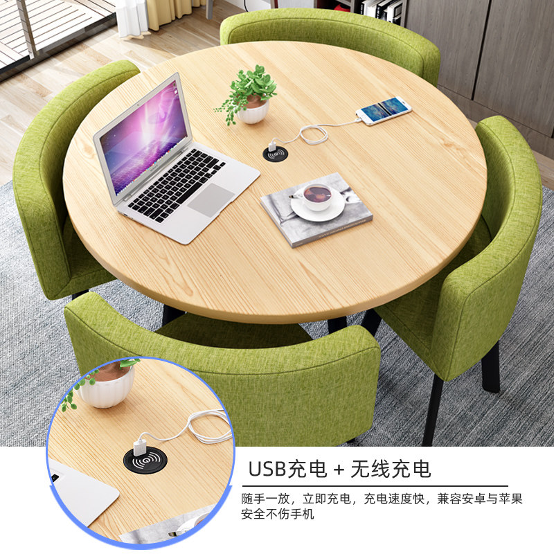 影楼接待桌椅方桌一桌四椅售楼处洽谈组合简约商务休闲卧室售楼部