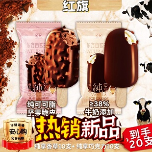 红旗东方自然主义纯享脆皮冰淇淋38g*20支巧克力香草雪糕纯可可