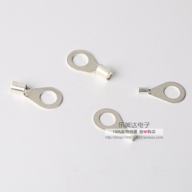 OT1.5-8 冷压接线端子O型圆形裸端头铜线鼻子镀银接线耳 1000只
