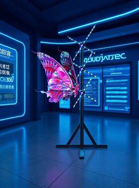 1x356cm清裸眼3d全息风扇led立体悬浮3d广告机数字人投影迎宾