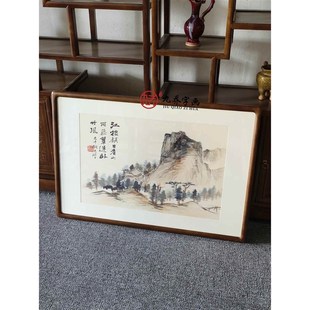 网红大千水中画式客厅背景墙装画饭饰店包间书茶挂房室张走廊过道
