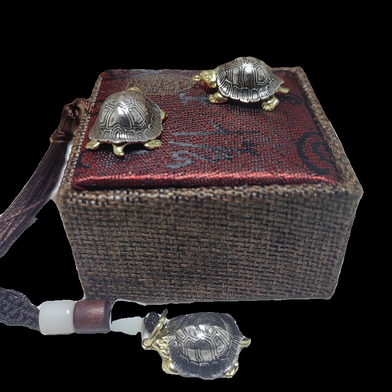 可爱小乌龟富甲财源汽车钥匙扣黄铜挂件创意复古男女通用吊坠配饰