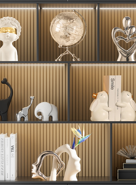 客厅摆件轻奢创意大象现代高级感软装新房子电视柜书架装饰品