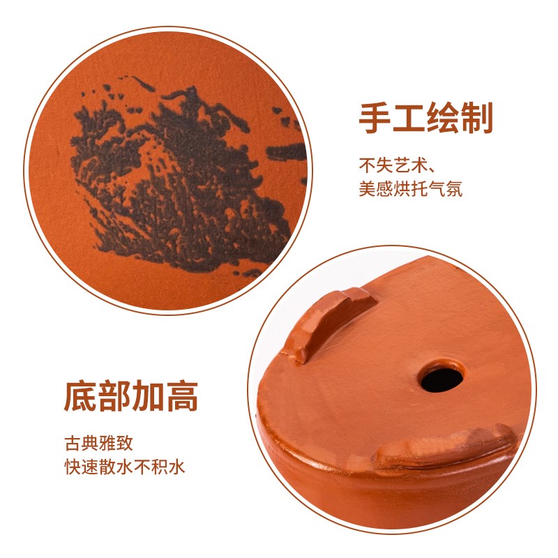 花盆陶瓷家用紫砂盆椭圆形室内花卉盆马槽盆景盆绿植透气花盆特价