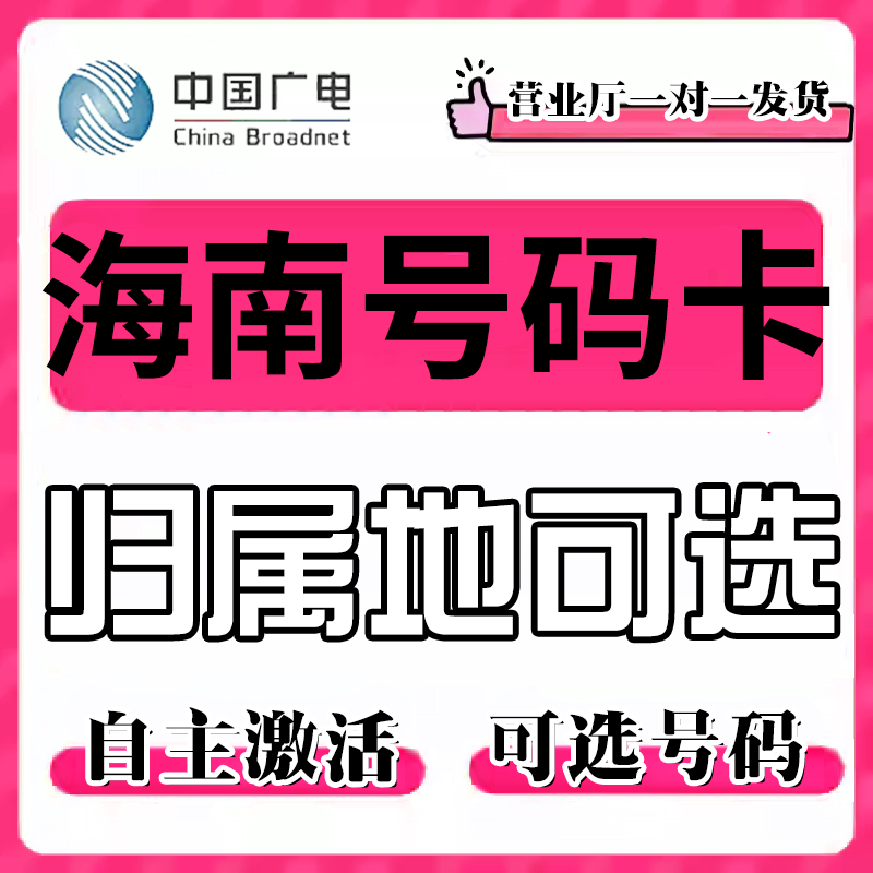 海南海口万宁文昌儋州三沙三亚中国广电卡上网卡手机卡电话流量卡
