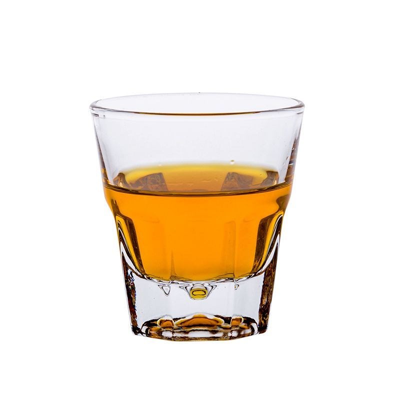 啤酒杯钢化玻璃杯商用耐摔KTV酒杯八角杯印制加厚酒吧杯家用茶杯