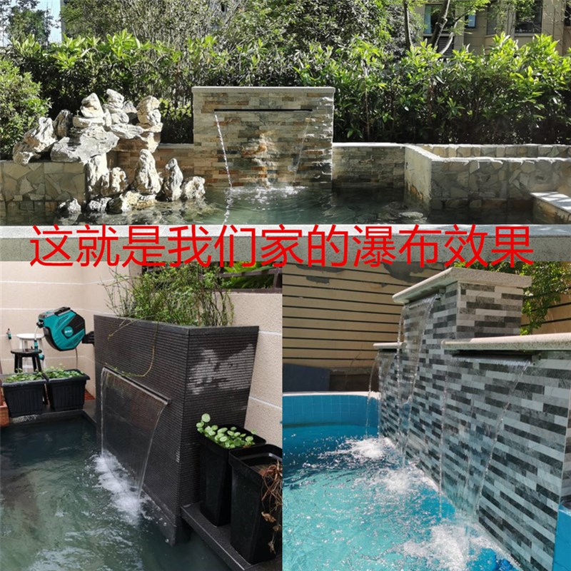 瀑布出水口花园不锈钢庭院假山水幕水帘流水口造景水景墙人造叠水