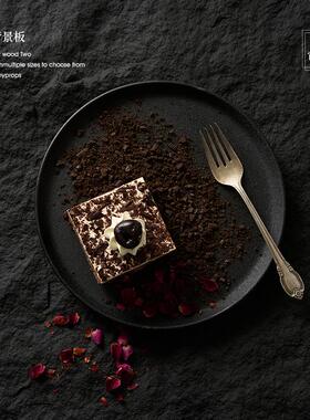 立体石纹摄影背景板轻便高级感美食糕点静物产品黑色拍照拍摄道具