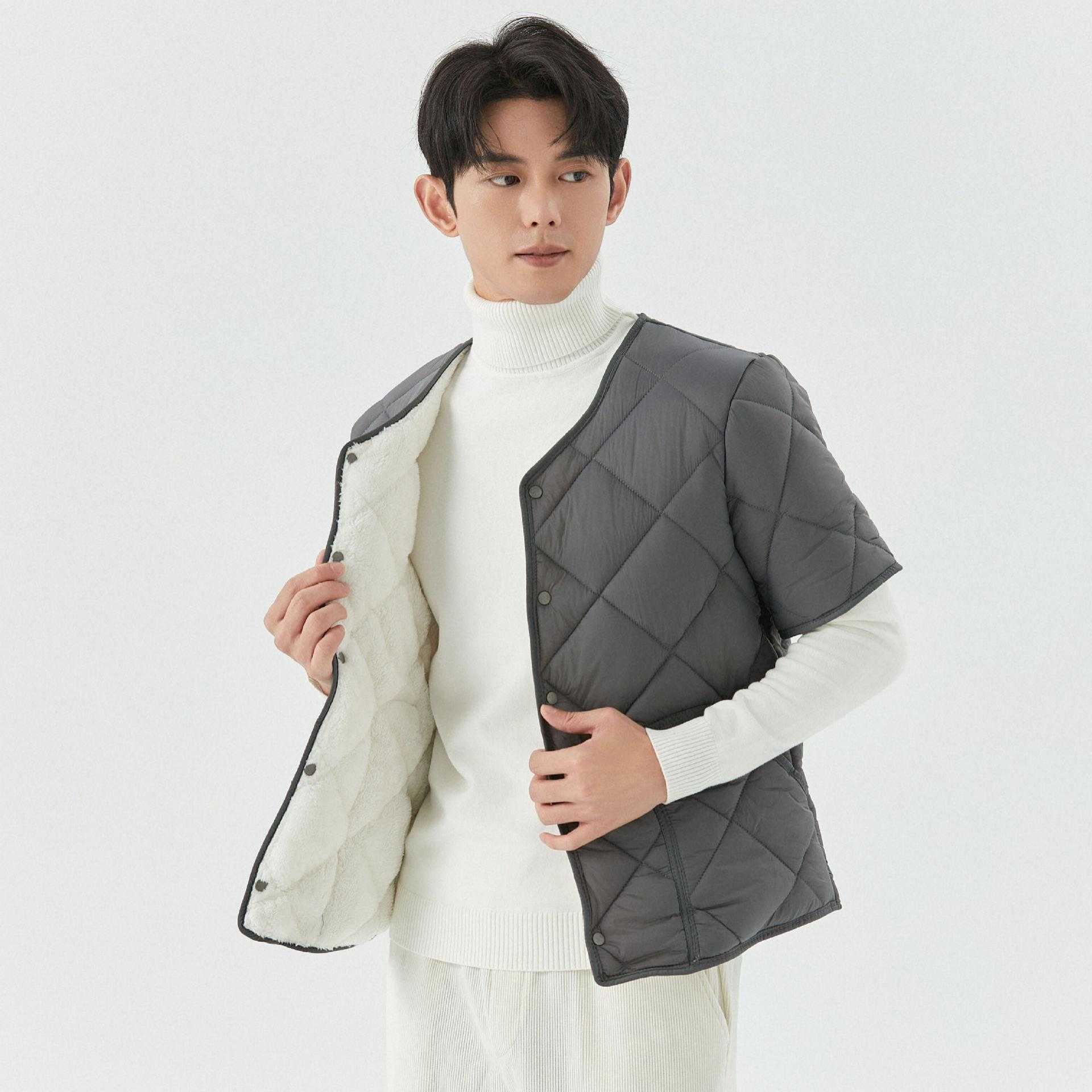 2026秋冬季羽绒棉服短袖内胆男士