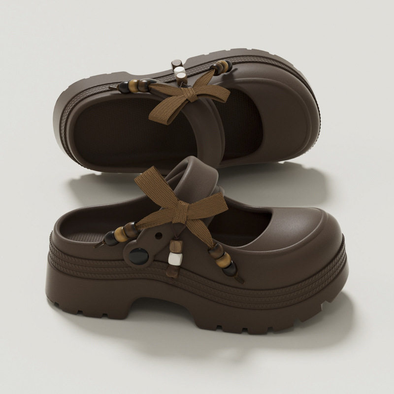 玛丽珍拖鞋女外穿夏洞洞鞋女款2026新款防滑厚底增高跟一脚蹬凉鞋