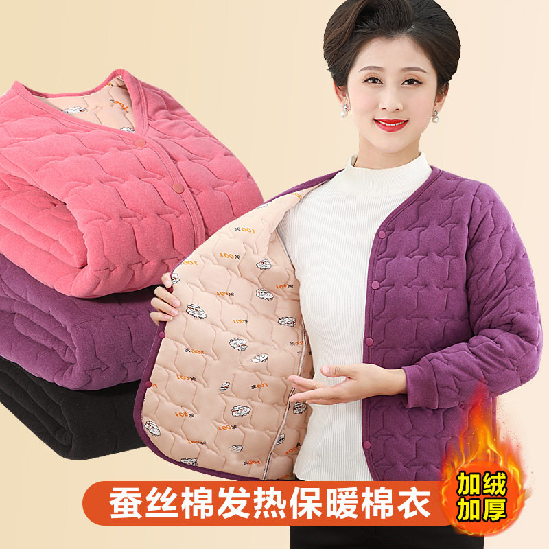 秋冬新款女士德绒棉袄加绒加厚