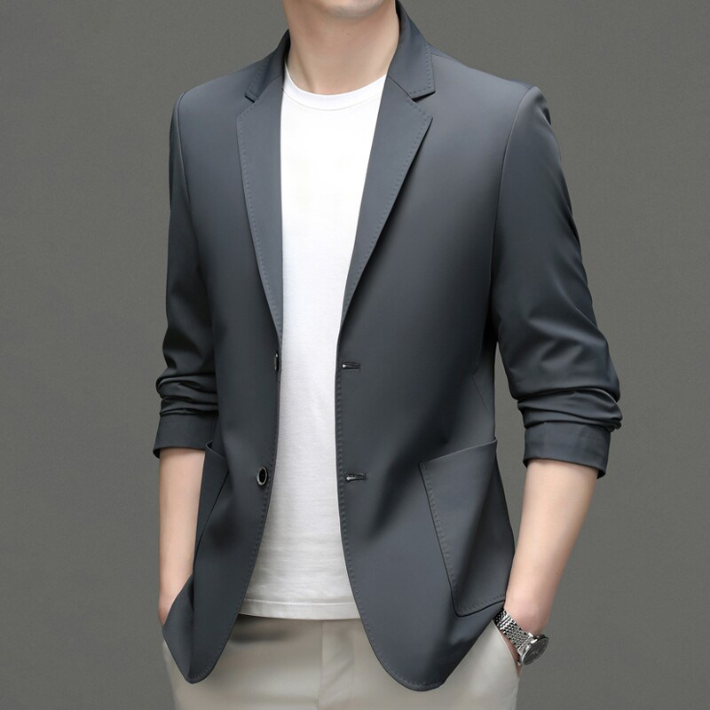 IKAC西装外套男士春季新薄款高端免烫单西上衣商务休闲西服男春秋