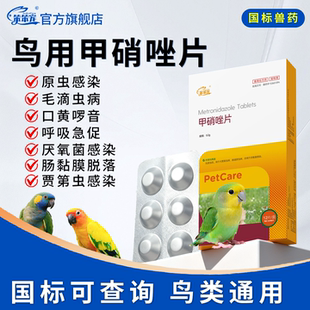 鸟用甲硝唑鸽子药甲硝锉片鹦鹉口黄口炎溃疡啰音毛滴虫肠道原虫新