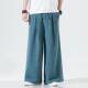 新中式 男式 春秋季 水洗裙裤 棉麻休闲裤 宽松直筒裤 长裤 加大码 阔腿裤