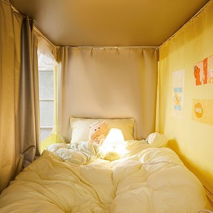 寝室单人帘子窗帘上下铺通用床幔 大学生宿舍蚊帐强遮光床帘一体式