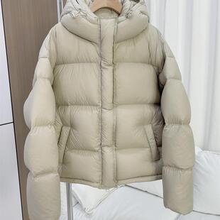 羽绒服女2025冬季新款短款连帽新国标95白鸭绒面包服云朵轻奢外套