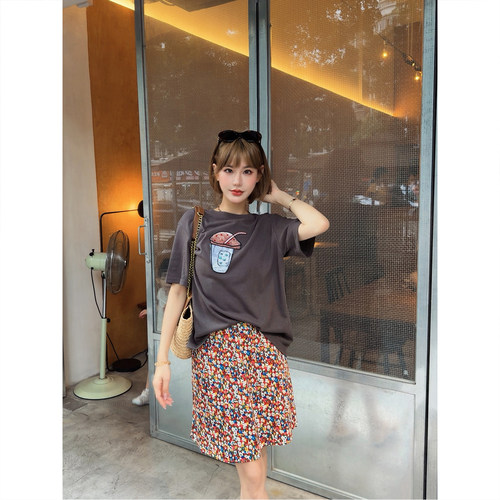 ASBR棉麻2026夏季钉珠T恤套装女