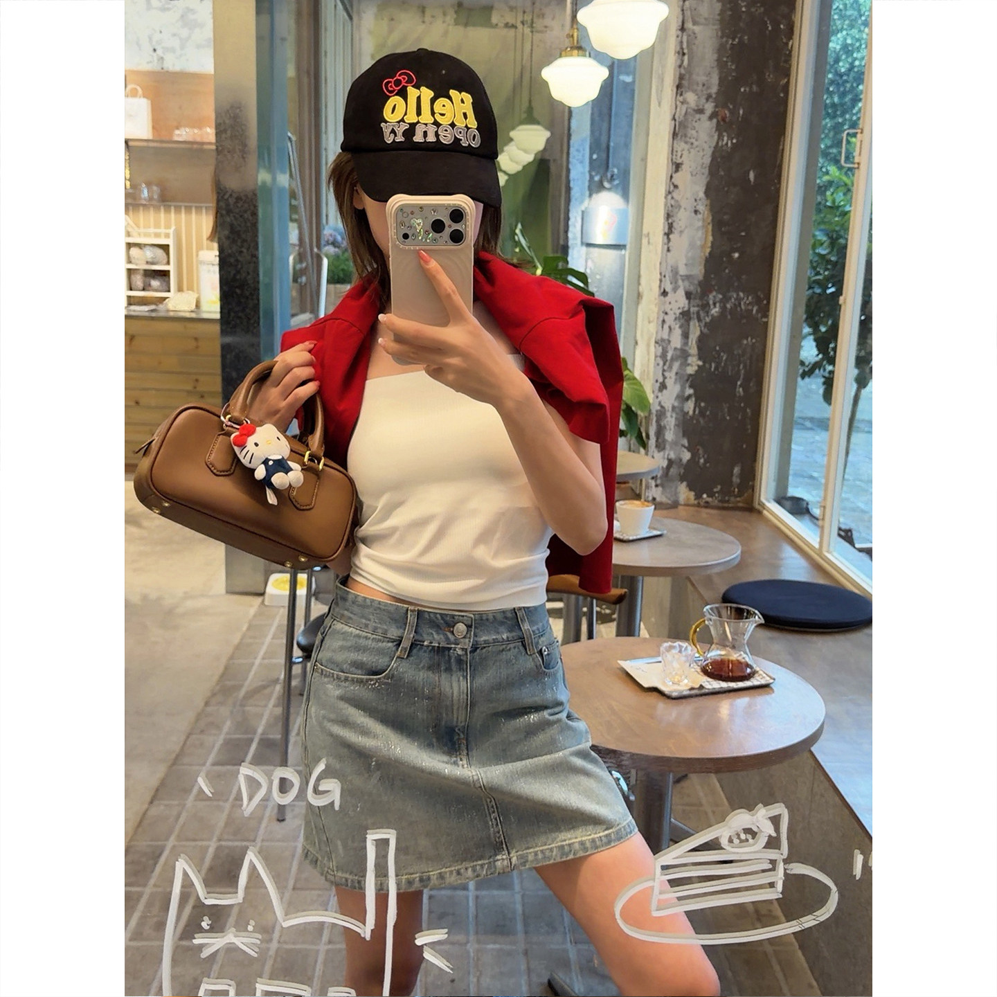 ASBR 原C料【腿精担当】美式复古手工擦银显瘦牛仔短裙女26夏新款
