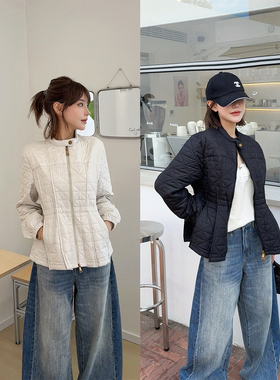 ASBR 渠道蒙家~只限老粉！设计感菱格棉服25秋新款收腰显瘦外套女