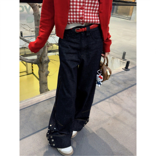 ASBR 原C料【章若楠同款】甜酷风红色腰带弯刀百搭牛仔裤26春新款