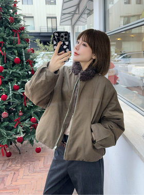 ASBR 原C！双面穿羊毛夹克外套女25冬新款莱赛尔棉宽松廓形派克服