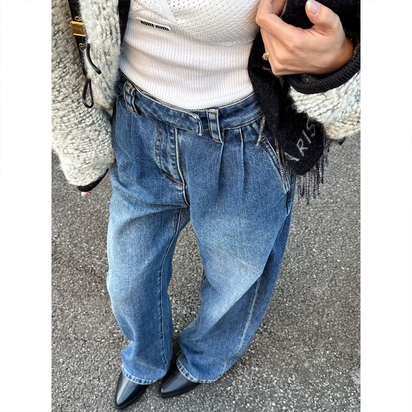 ASBR 原C料！宽松优雅直筒牛仔裤长裤25秋冬新款设计感高腰裤子女,女装/女士精品,牛仔裤,淘宝优惠券,粉丝福利购,淘宝优惠卷