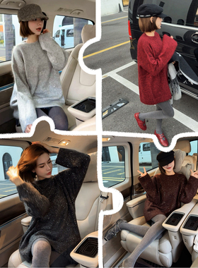 ASBR 原C！进口马海毛星光珠片套头毛衣25冬新款软糯拉毛针织衫女