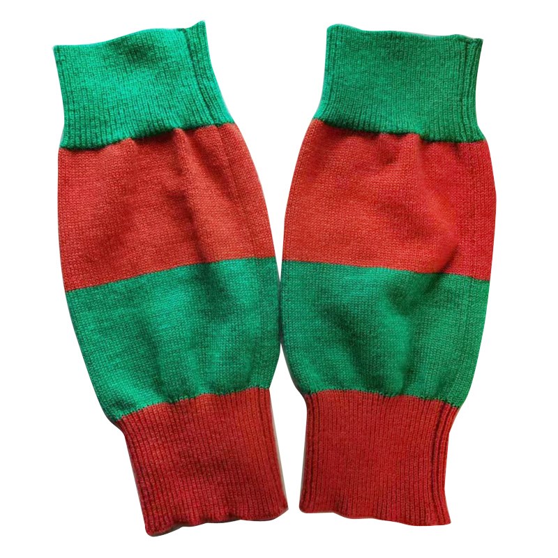 柿绿色袜套护膝腿套堆堆袜潮款关节保暖毛线针织袜子护小腿防寒
