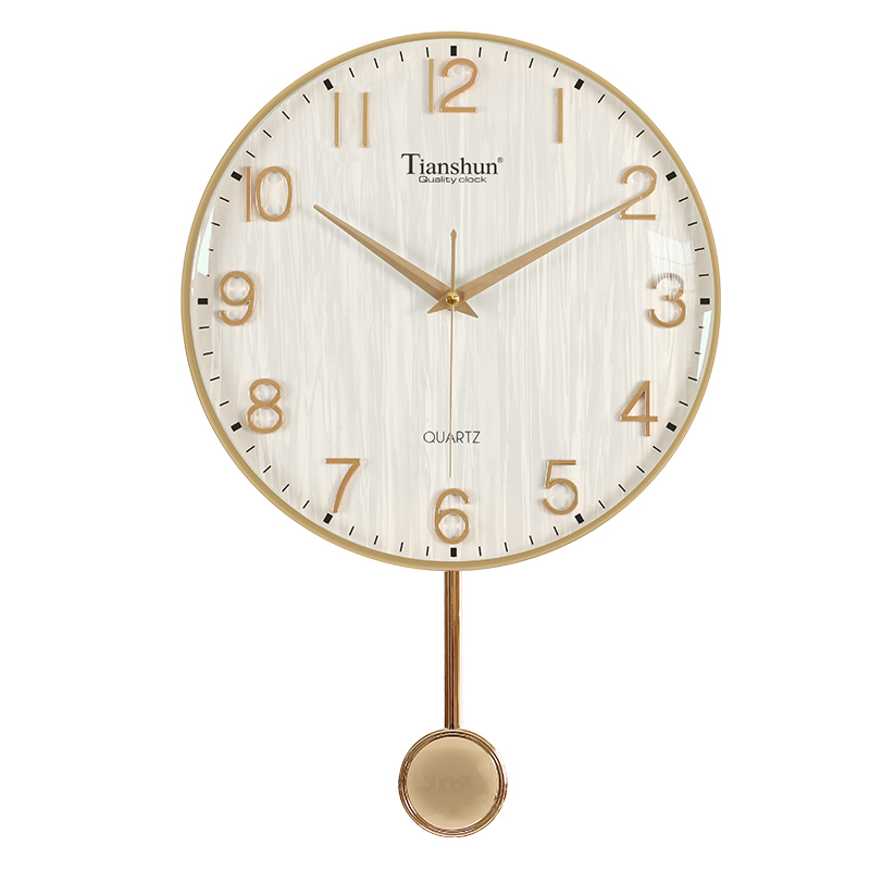 简约现代轻奢时钟挂钟客厅家用时尚挂墙静音挂表卧室免打孔石英钟