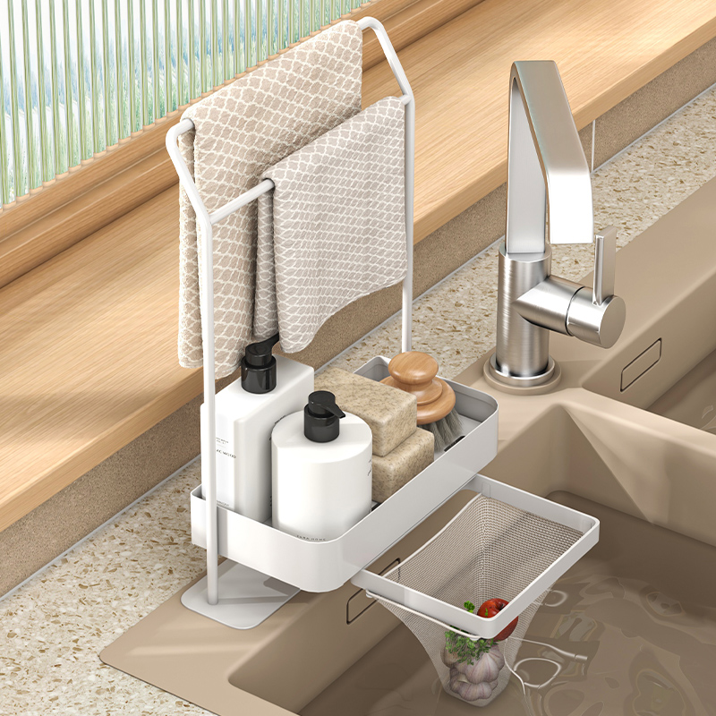 抹布架厨房置物架水槽旁晾抹布架放洗碗布海绵沥水架家用厨房用品
