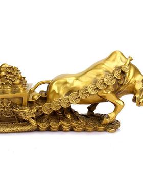 铜器铜拉车摆件牛金牛铜拉551宝会销金属元工艺品礼品