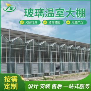 文洛型连栋玻璃温室农业蔬菜花卉大棚工程智能玻璃骨大棚配件