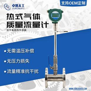气体质量流量计管道式 高精度热式 法兰连接空气煤气烟道气沼气测量